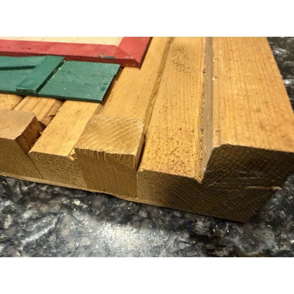 VTG 80's Handmade Rustic Log Cabin Wood Picture Frame Shutters Cottage Décor